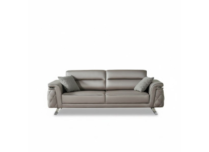 Sofa trzyosobowa 3 miejsce do siedzenia Tapicerowana sofa w kolorze szarym o nowoczesnym designie