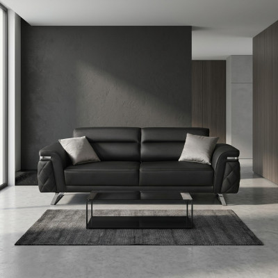 Nowoczesna trzyosobowa sofa materiałowa sofa 3 miejsce do siedzenia tapicerowana sofa Czarny design