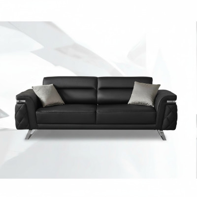 Nowoczesna trzyosobowa sofa materiałowa sofa 3 miejsce do siedzenia tapicerowana sofa Czarny design