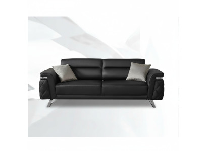 Nowoczesna trzyosobowa sofa materiałowa sofa 3 miejsce do siedzenia tapicerowana sofa Czarny design