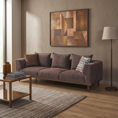 Sofa czteroosobowa 4 miejsce do siedzenia kanapa brązowa sofa tapicerowana sofa nowoczesna