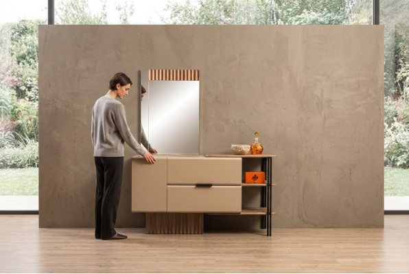Toaletka Toaletka Stół konsolowy Drewno Sypialnia Beige Modern