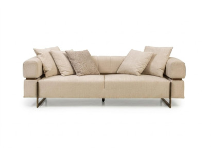 Beżowa trzyosobowa designerska sofa materiałowa Meble tapicerowane Luksusowe 3-miejsce siedzenia