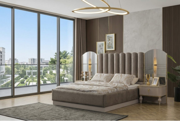 Ekskluzywna Sypialnia Meble Designer Podwójne łóżko Nowoczesne Szafki nocne