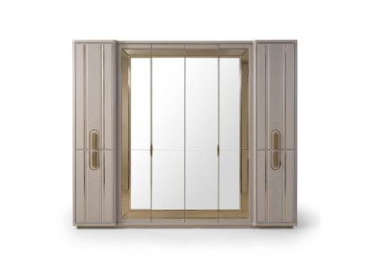 Luksusowa szafa drewniana Szafa z Lustro Beige