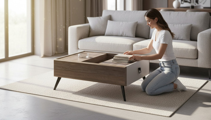 stolik kawowy sofa stolik Drewno Stolik stolik kawowy szary salon