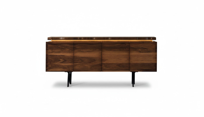 Designerski kredens Brown Drewno Kredens Luksusowy kredens Jadalnia Drewniana szafka