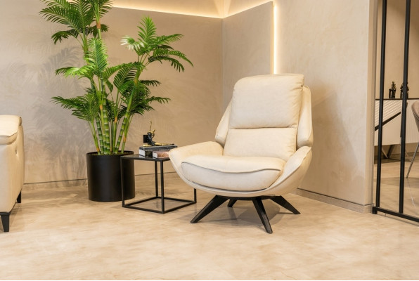 Beżowa skóraFotel Living Room ClubFotel Designe Single Seater Noble Meble