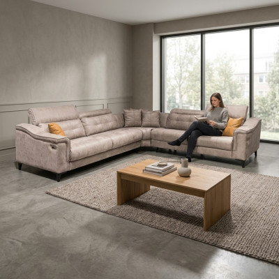 Solidna szara kanapa Narożnikowa salon w kształcie litery L skórzana sofa designerskie kanapy