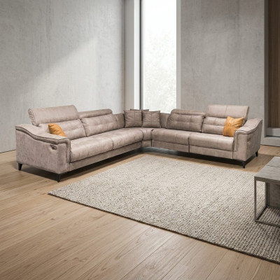 Solidna szara kanapa Narożnikowa salon w kształcie litery L skórzana sofa designerskie kanapy
