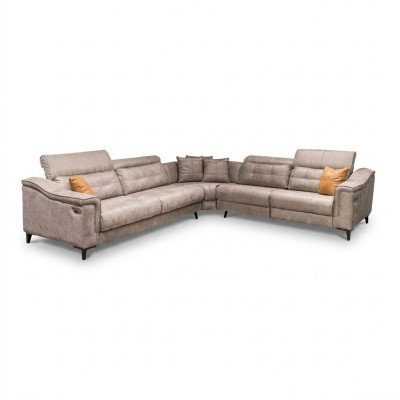 Solidna szara kanapa Narożnikowa salon w kształcie litery L skórzana sofa designerskie kanapy