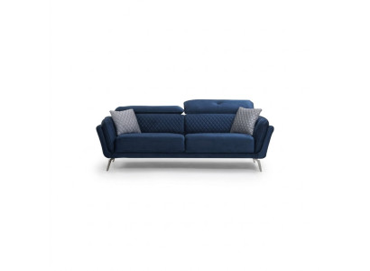 Niebieska Sofa Włókiennicza Nowoczesny Salon Trzyosobowa Luksusowa 3-miejsce siedzące Sofa