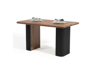 Stół drewniany stół do jadalni Stół obiadowy 140 cm Tabela Drewno Brown jadalnia