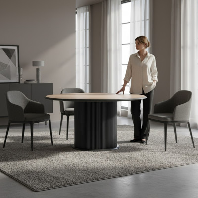 Stół drewniany stół do jadalni Stół obiadowy 140 cm Tabela Drewno Grey jadalnia