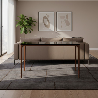 Klasyczny Stół obiadowy do jadalni brązowy Stół drewniany z drewna Tabela 130 cm