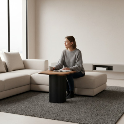 Stolik kawowy Stolik Kawowy Sofa Stolik Drewno Brązowy Tabela Design