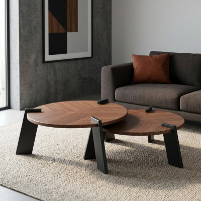 Sofa stolik kawowy Stolik kawowy Stolik Drewno Brązowy Tabela Design