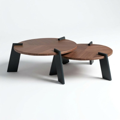 Sofa stolik kawowy Stolik kawowy Stolik Drewno Brązowy Tabela Design