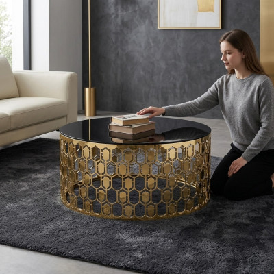 Sofa stolik kawowy Stolik kawowy Stolik Gold Tabela Moderne Szkło