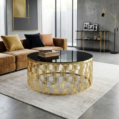 Sofa stolik kawowy Stolik kawowy Stolik Gold Tabela Moderne Szkło