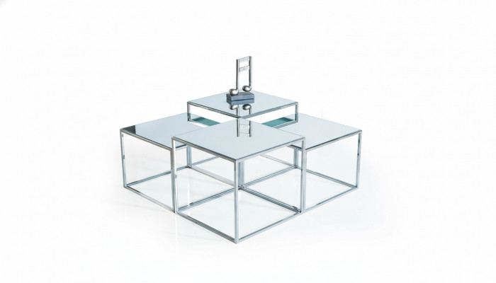Srebrny stolik kawowy Tabela stolik kawowy Stolik sofa stolik salon