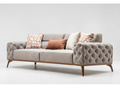 Sofa kanapa tapicerowana trzyosobowa sofa 3 osobowa kanapa z tkaniny szara nowoczesna