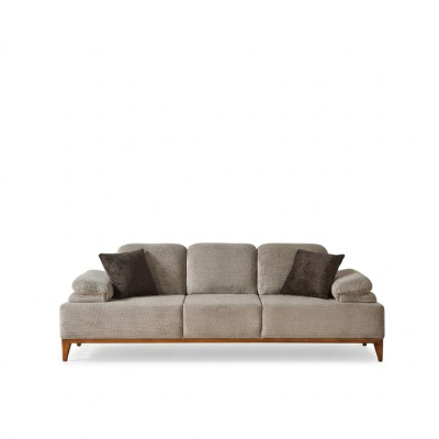 Sofa trzyosobowa 3 miejsce siedzące sofa materiałowa sofa tapicerowana beżowa kanapa nowoczesna