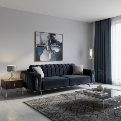 Designerska trzyosobowa sofa czarna 3 miejsce do siedzenia sofa materiałowa sofa tapicerowana kanapa