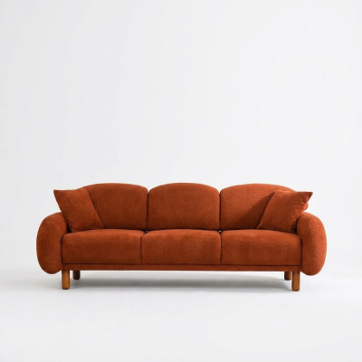 Sofa tapicerowana pomarańczowa sofa trzyosobowa 3 miejsce do siedzenia sofa materiałowa kanapa nowoczesna