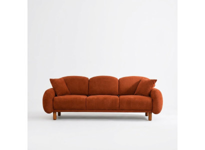 Sofa tapicerowana pomarańczowa sofa trzyosobowa 3 miejsce do siedzenia sofa materiałowa kanapa nowoczesna