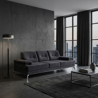 Kanapa trzyosobowa sofa materiałowa projekt niebieska sofa 3 miejsce do siedzenia tapicerowana sofa