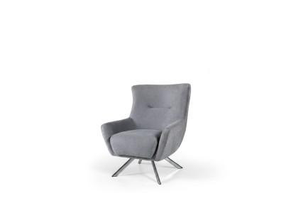 FabricFotel Living Room Jednomiejscowy Fotel EarsFotel Szary Podkładka Siedziba