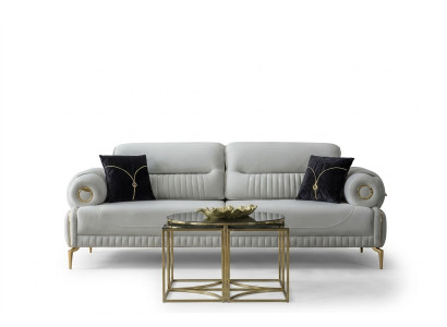 Grupa Sofas Sofa Fotel Trzyosobowa Sofa Tapicerowana Sofa Tkaninowa Niebieska 2-częściowa
