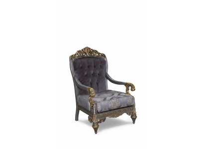 Elegancki klasyczny fotel z ozdobnymi wzorami i designem Chesterfield