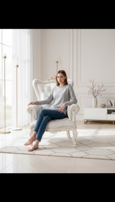 Fotel Biały salon Włókienniczy projekt Chesterfield w stylu włoskim