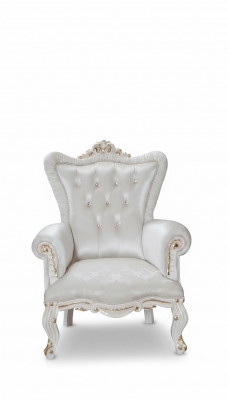 Fotel Biały salon Włókienniczy projekt Chesterfield w stylu włoskim