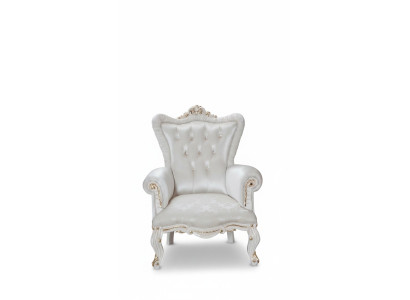 Fotel Biały salon Włókienniczy projekt Chesterfield w stylu włoskim