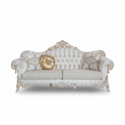Sofa 3 miejsce do siedzenia Podkładka Włókienniczy Materiał Chesterfield Kanapy Trzyosobowe Nowe
