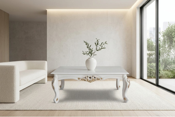 Luksusowy stolik kawowy Klasyczny stolik do kawy Stolik Drewno 130x80