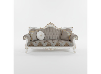 Klasyczna sofa w stylu Chesterfield do salonu Szary salon