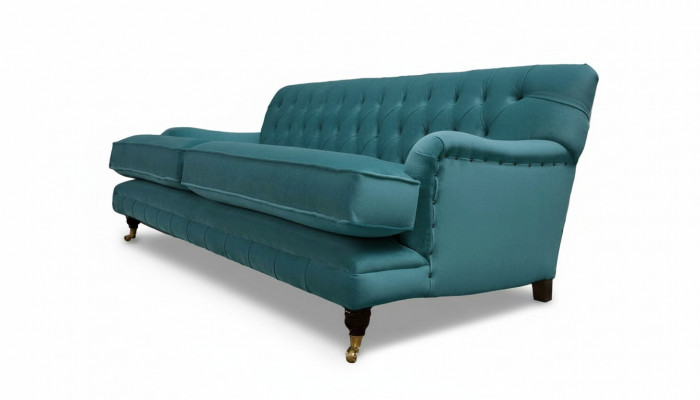 Designerska sofa 3 miejsce do siedzenia Chesterfield Couch Podkładka Siedziba trzyosobowa Włókienniczy