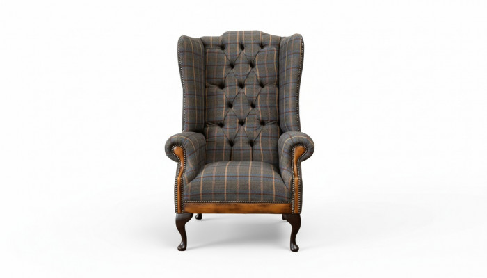 Chesterfield Fotel Couch Podkładka 1 miejsce siedzące Włókienniczy uszyFotel Podkładka