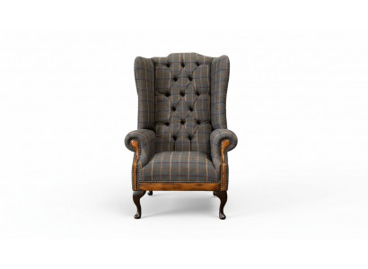 Chesterfield Fotel Couch Podkładka 1 miejsce siedzące Włókienniczy uszyFotel Podkładka