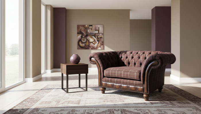 Chesterfield 1 miejsce siedzące Couch Podkładka Siedziba Włókienniczy Materiał Couches Luxury Sofa
