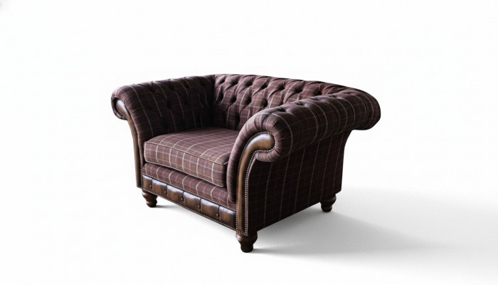 Chesterfield 1 miejsce siedzące Couch Podkładka Siedziba Włókienniczy Materiał Couches Luxury Sofa