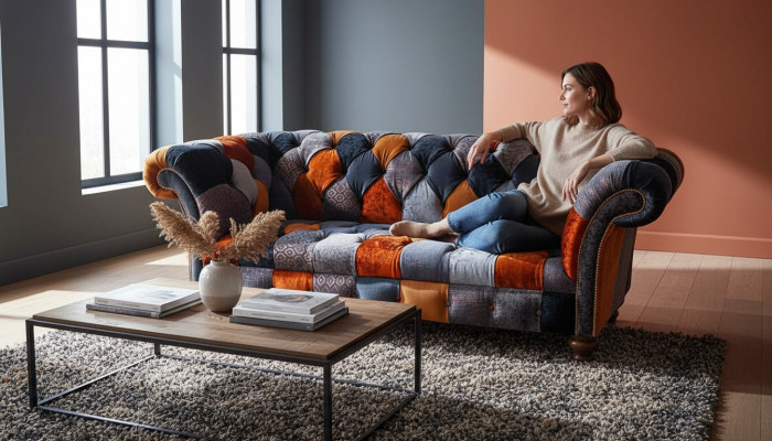 Chesterfield 3 miejsce siedzące Sofa Kanapa Włókienniczy Aksamit Luxury Podkładka Siedziba Big Aksamit
