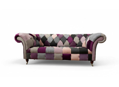 Chesterfield Design Podkładka Luxury Siedziba Sofa Couch Green Włókienniczy 3 miejsce do siedzenia