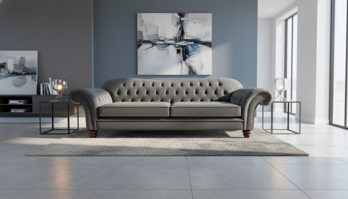 Chesterfield 3 miejsce do siedzenia Włókienniczy Design Sofa Couch Podkładka Couches Luxury