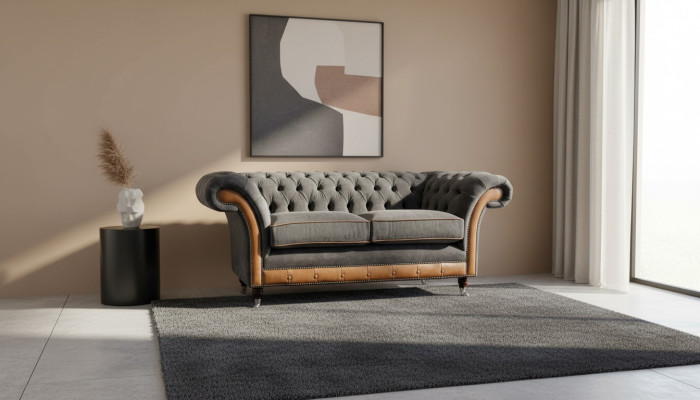 Chesterfield luksusowe 2 miejsce do siedzeniae Podkładka sofa dwuosobowa Skóra kanapy