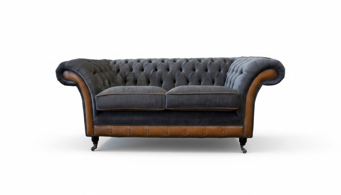 Chesterfield luksusowe 2 miejsce do siedzeniae Podkładka sofa dwuosobowa Skóra kanapy